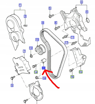 ROLKA PASKA ROZRZĄDU FORD GALAXY Mk2 2000-2002 1.9D _1100585_XM21-6K297-AA
