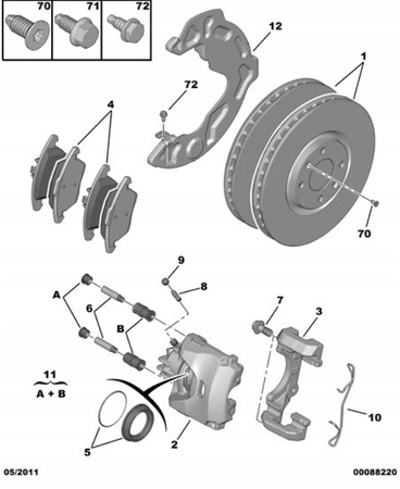 Zestaw klocków hamulcowych przednich Citroen OE 1610103580