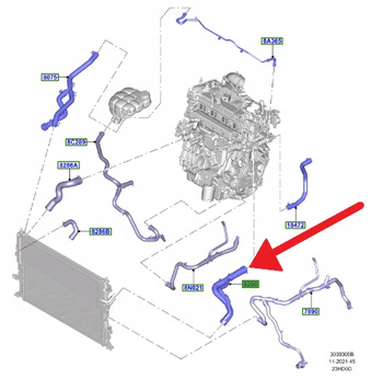 PRZEWÓD CHŁODZENIA WODY 2.3 EB FORD FOCUS 2019- 2388922 _ KX61-8260-BAD