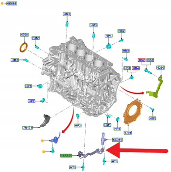 WIĄZKA CZUJNIKA POŁOŻENIA WAŁU KORBOWEGO FORD 2319816 _ GK2A-14A411-BA