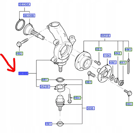 ZWROTNICA LEWY PRZÓD FORD TRANSIT Mk6 2006-2014 1672072 _ 6C11-3K186-BC