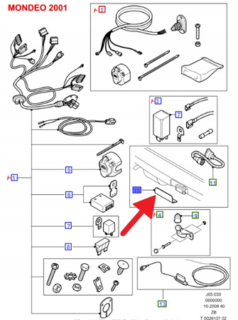 ZAŚLEPKA HAKA HOLOWNICZEGO TYŁ MONDEO 2000- OE 1301456 _ 1S7J-N19E809-BA