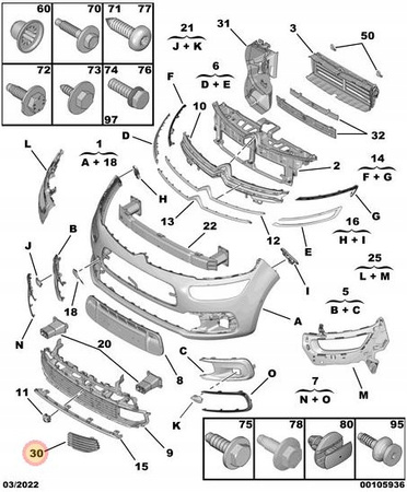 ZAŚLEPKA DOLNEJ KRATKI ZDERZAKA PRZÓD CITROEN C4 PICASSO OE 9814208980