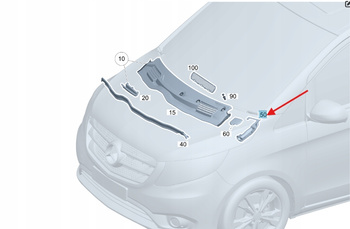 ZAŚLEPKA ZAKOŃCZENIE PODSZYBIA PRAWE MERCEDES VITO W447 OE A4478842674