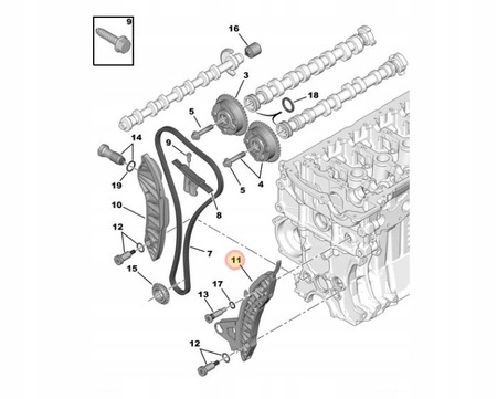 PROWADNICA ŁAŃCUCHA ROZRZĄDU 1.6 VTI OE 081840