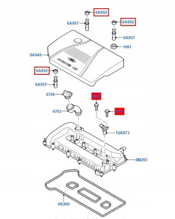 TULEJA/PODUSZKA POKRYWY SILNIKA FORD _ 1434444 _ 4M5G-6A994-AA