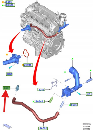 KOLANKO KRÓCIEC GŁOWICY FORD FOCUS KUGA MUSTANG 1358210 _ 1S7G-8597-AJ