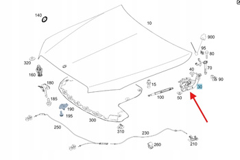 ZAWIAS MASKI PRAWY PRZÓD MERCEDES C klasa W205 OE A2058800928