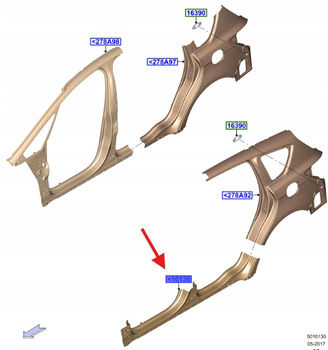 PŁYTA PRÓG NADWOZIA PRAWA FORD S-MAX MK2 2015- 2103285 _ EM2B-R10130-AH