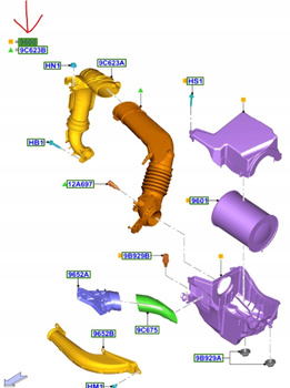 OBUDOWA FILTRA POWIETRZA FORD FOCUS KUGA 2012- 1848221 _ CV61-9600-DC
