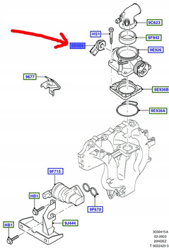 PRZEPUSTNICA POWIETRZA FORD FOCUS Mk1 RS TRANSIT _ 1001591 _ 95BF-9B989-DA