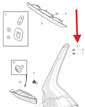 LAMPA TYLNA PRAWA VOLVO XC60 2018- OE 32228915