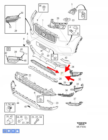 DOLNA KRATKA ZDERZAKA PRZÓD VOLVO XC90 2016-2019 OEM/OE 31383882