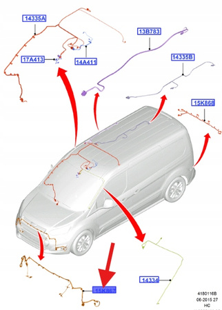 WIĄZKA ZDERZAKA PRZÓD FORD TRANSIT CONNECT 2014 OE 1853201 _ DV6T-15K867-ED