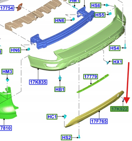 ZAŚLEPKA HAKA HOLOWNICZEGO TYŁ FORD KUGA 2012- 5230401 _ CV44-17K922-AD5BQH