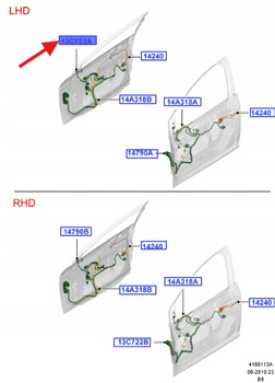 WIĄZKA ELEKTRYCZNA DRZWI PRZÓD LEWA FOCUS 2013-14 1809519 _ DM5T-14K138-ATB