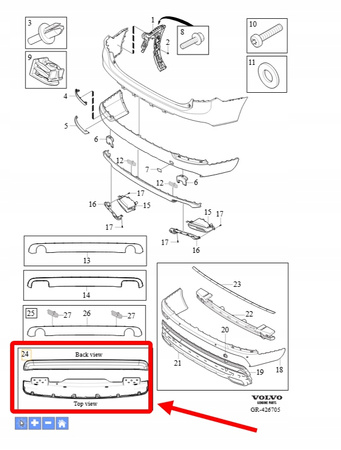 DOKŁADKA OSŁONA ZDERZAKA TYŁ R-Design VOLVO XC90 2016-2021 OEM/OE 39835487