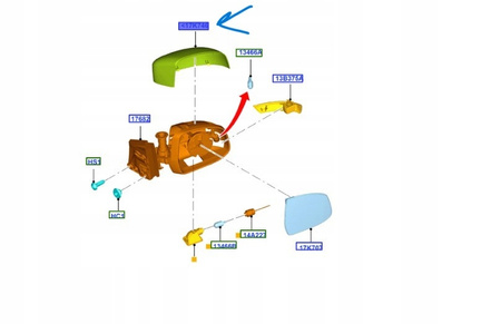 Obudowa lusterka prawego - Ford Focus Mk3/Mk4 _ 2032213 _ BM51-17K746-AB5DKF