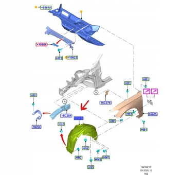 NADKOLE PRAWE PRZEDNIE FORD MONDEO MK5 2014- OE 2012544 _ DS73-A16114-EF