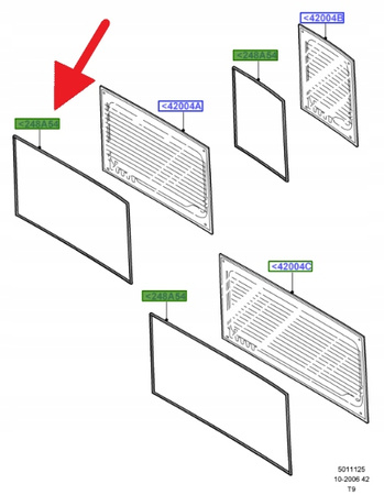 USZCZELKA SZYBY TYLNEJ FORD TRANSIT Mk6 2006- OE 4096664 _ 1C15-B407A70-AE