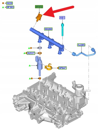 CZUJNIK LISTWY WTRYSKOWEJ 1.0 1.6 2.0 ECOBOOST FORD 1729436 _ BM5G-9F972-BA