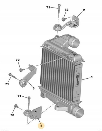 Oryginalny wspornik intercoolera OE Citroen 9803778980