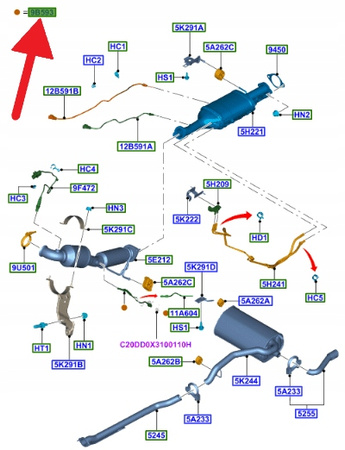 ZAWÓR PAR PALIWA DOPALACZ DPF 2.0 TDCi KUGA 2010- 1860939 _ AV41-9T540-BD