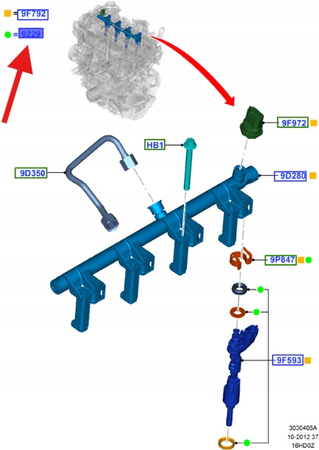 ZESTAW ORING WTRYSKIWACZA 1.6 EB FOCUS MONDEO OE 1731549 _ BM5G-9U509-AA