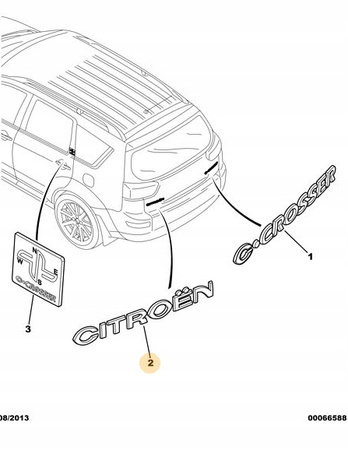 MONOGRAM NA KLAPĘ TYLNĄ CITROEN C-CROSSER OE 8665XW