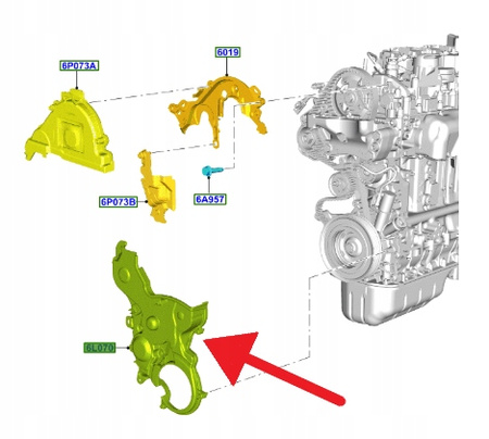 POKRYWA CYLINDRA PRZÓD 1.5 TDCI FOCUS PUMA KUGA 2484048 _ JX6Q-6L070-AB