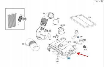 OBUDOWA FILTRA POWIETRZA MERCEDES VITO W447 OE A4475280206