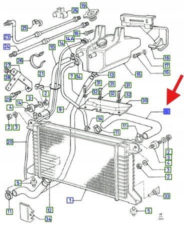PRZEWÓD CHŁODNICY FORD TRANSIT 1985- 1991 OE 6154365 _ 86VB-8260-CA