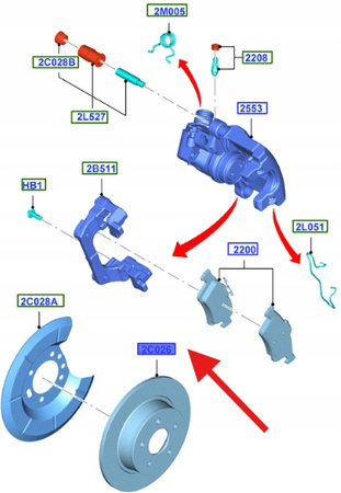 2X TARCZA HAMULCOWA TYŁ TRANSIT CONNECT 2014- 18 OE 1829615 _ DV61-2A315-BA