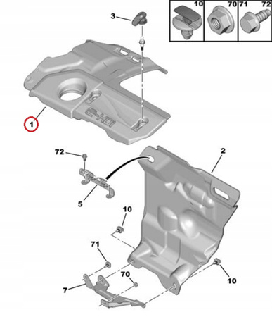 OSŁONA SILNIKA CITROEN C3 C4 C5 DS3 DS4 DS5 C-ELYSEE BERLINGO OE 0137F9