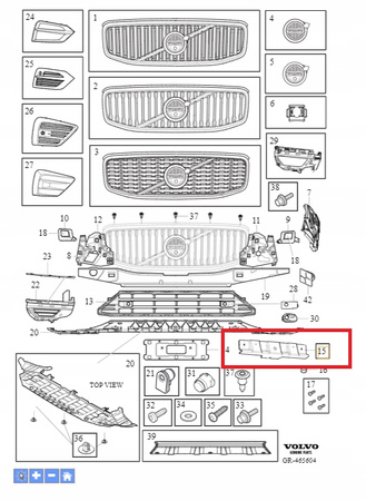 WSPORNIK MOCOWANIE TABLICY REJESTRACYJNEJ VOLVO XC60 2018- OE 32227716