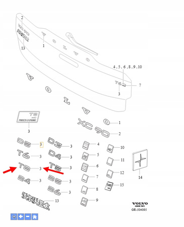 EMBLEMAT T8 KLAPY TYŁ VOLVO XC90 2016- OEM/OE 32285655