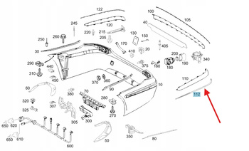 MERCEDES BENZ (E-KL W211) 2006 - 2009 LISTWA zderzaka LEWA