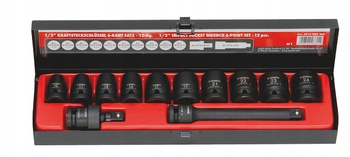 WURTH Zestaw kluczy nasad. 6kt 1/2'' krótkie 12SZT