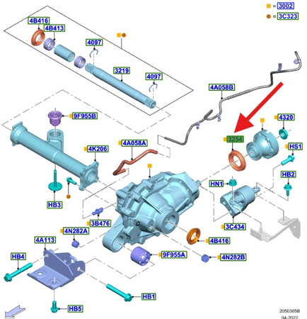 USZCZELNIACZ REDUKTORA FORD BRONCO RANGER 2011- OE 2622462 _ KB3G-3N267-AB