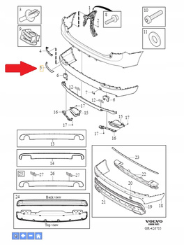 Lewa listwa chrom tył Volvo XC90 (16-19) 31383856