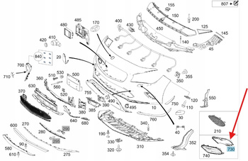 KRATKA ZAŚLEPKA ZDERZAKA PRAWY PRZÓD MERCEDES CLA W117 OE A1178859200