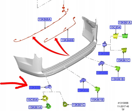 CZUJNIK PARKOWANIA PDC FORD FIESTA FOCUS KUGA S-MAX 2018396 _ GK2T-15K859-EA