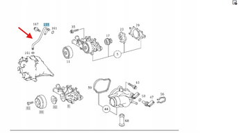 WĄŻ PRZEWÓD CHŁODZENIA WODNY DIESEL M611 M612 M613 MERCEDES OE A6112000352
