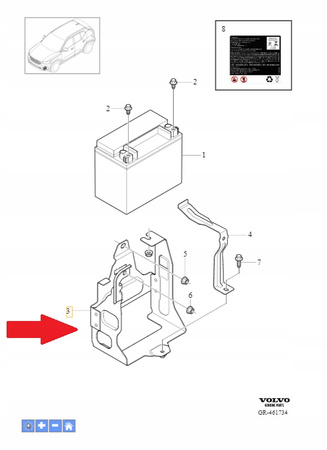 Mocowanie akumulatora Volvo XC40 OE 32132005