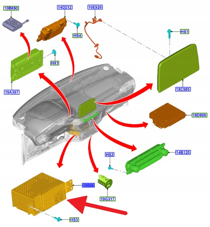 ODBIORIK RADIA FORD FOCUS Mk4 2018- OE 2516439 _ LX71-18D804-KG