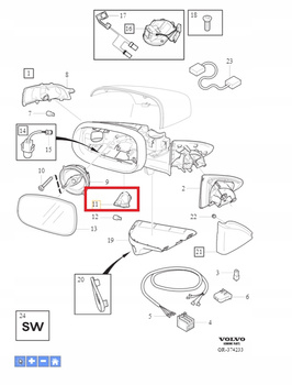 LAMPKI LED PODŚWIETLENIE LUSTEREK VOLVO C30 V70 XC90 S60 S80 OE 31217838