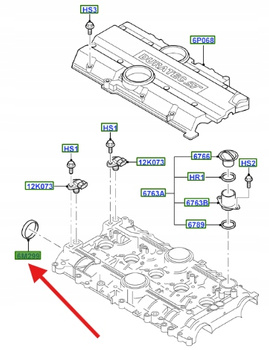ZAŚLEPKA POKRYWY WAŁKÓW FORD FOCUS KUGA 2.5 1371764 _ 6M5G-6M299-AA