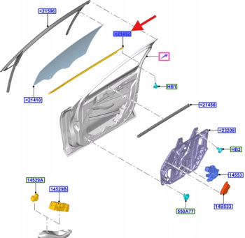 USZCZELKA DRZWI LEWA ZEWN. PRZÓD FORD FOCUS 18-20 2408331 _ JX7B-A20563-BH