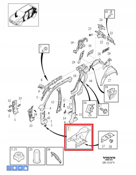 LEWY WSPORNIK OSŁONY PROGU VOLVO XC60 2018- OE 32239035