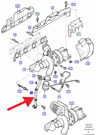 RURA SPUSTOWA TURBO 2.0 TDDI MONDEO TRANSIT 2002- 1148307 _ 2S7Q-6K677-AC